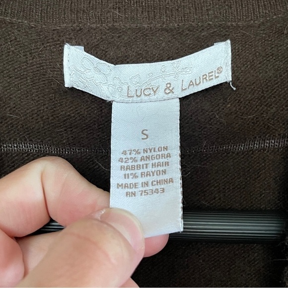 Anthropologie Lucy & Laurel Brown Waterfall Front Cardigan - Picture 3 of 3